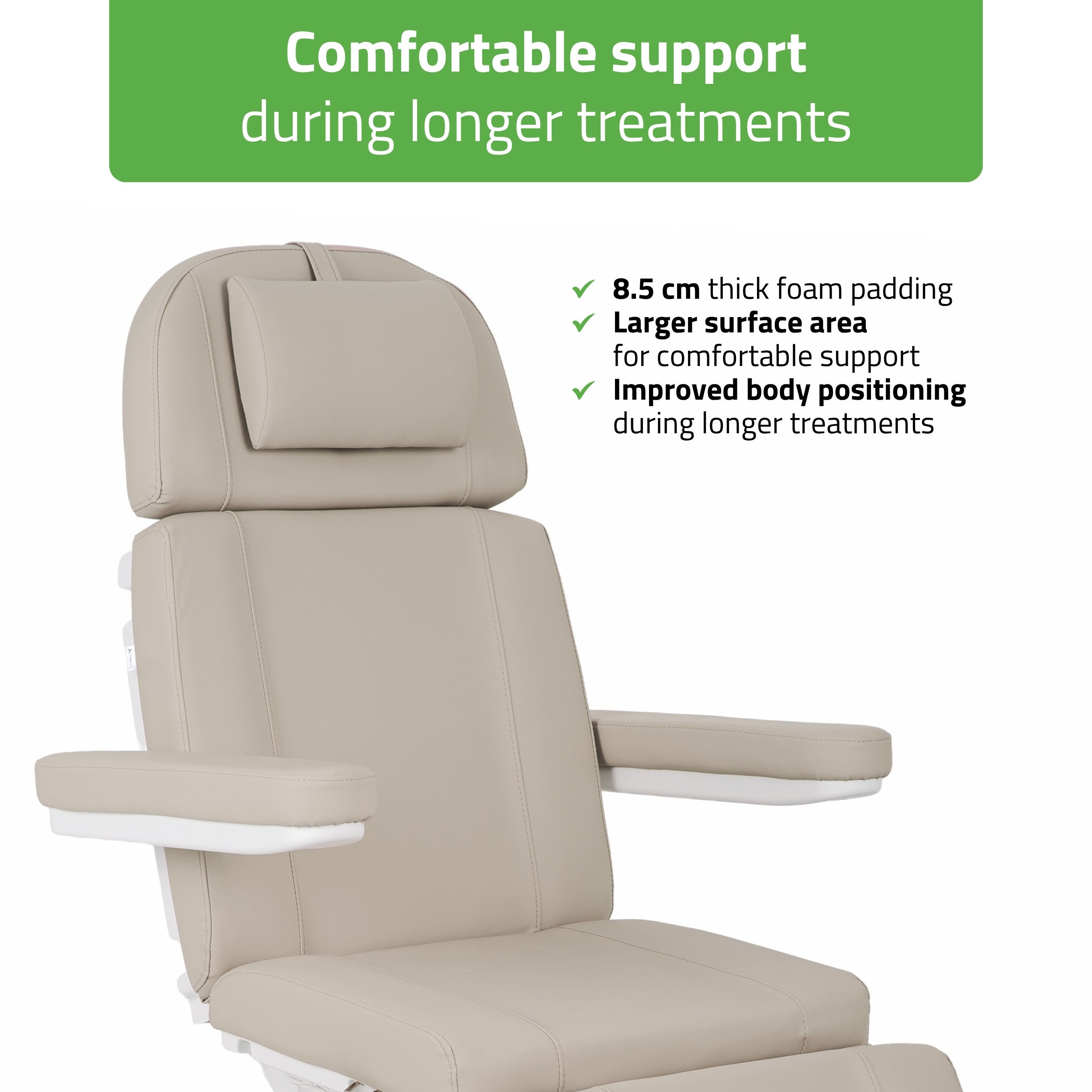 Tavia elektrinis kosmetologinis krėslas Satin Comfort K733, smėlio spalvos