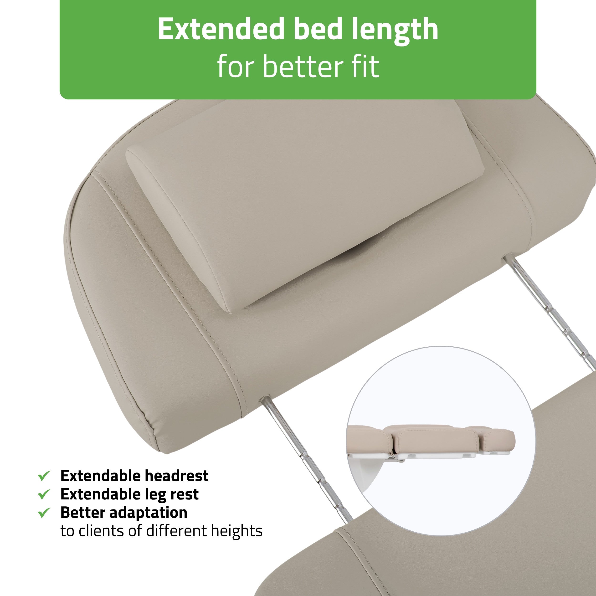 Tavia elektrinis kosmetologinis krėslas Satin Comfort K733, smėlio spalvos