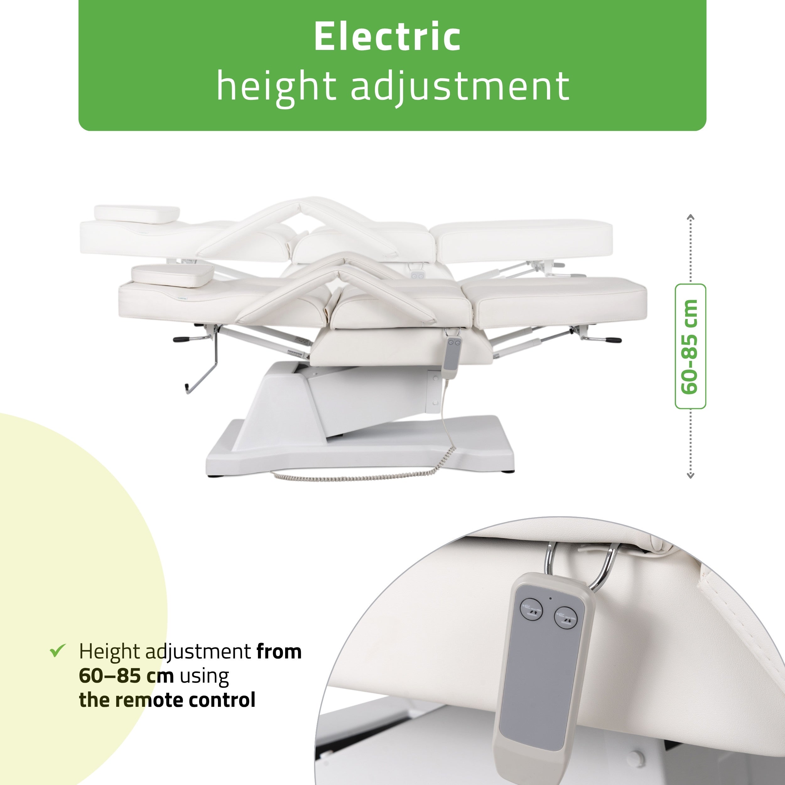 Elektrinis kosmetologinis gultas – Habys Laris Touch Core K301, baltas