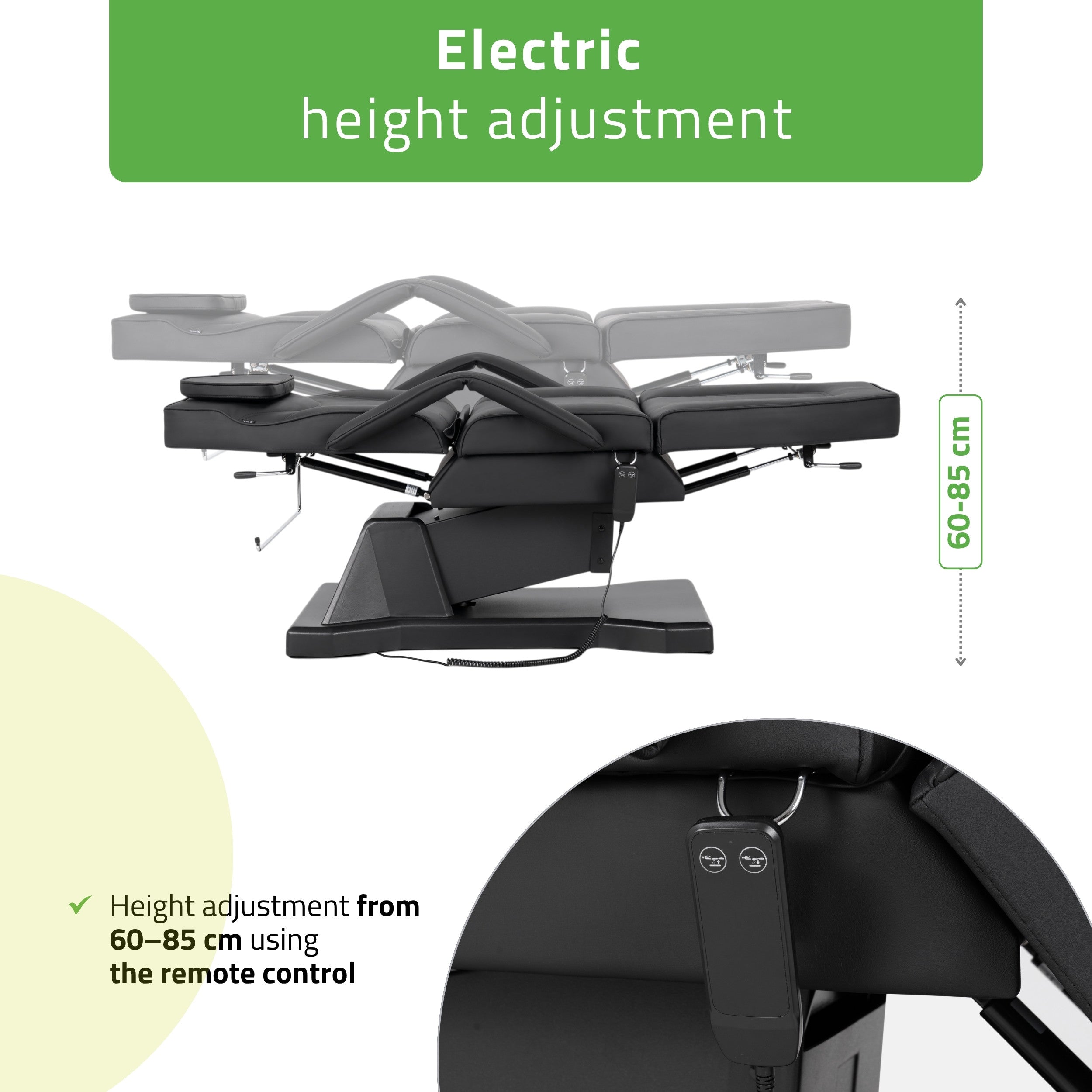 Elektrinis kosmetologinis gultas – Habys Laris Touch Core K315, juodas
