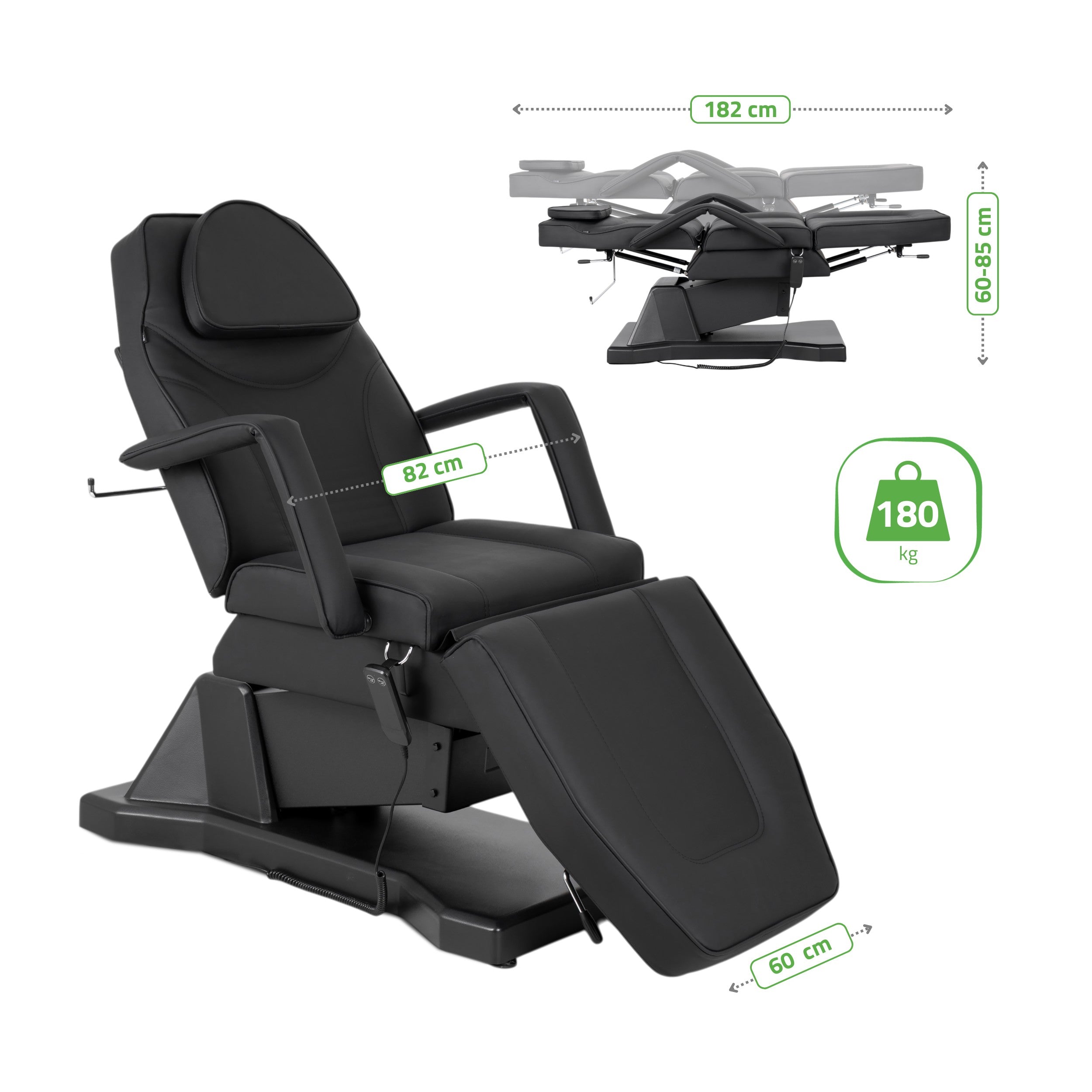 Elektrinis kosmetologinis gultas – Habys Laris Touch Core K315, juodas