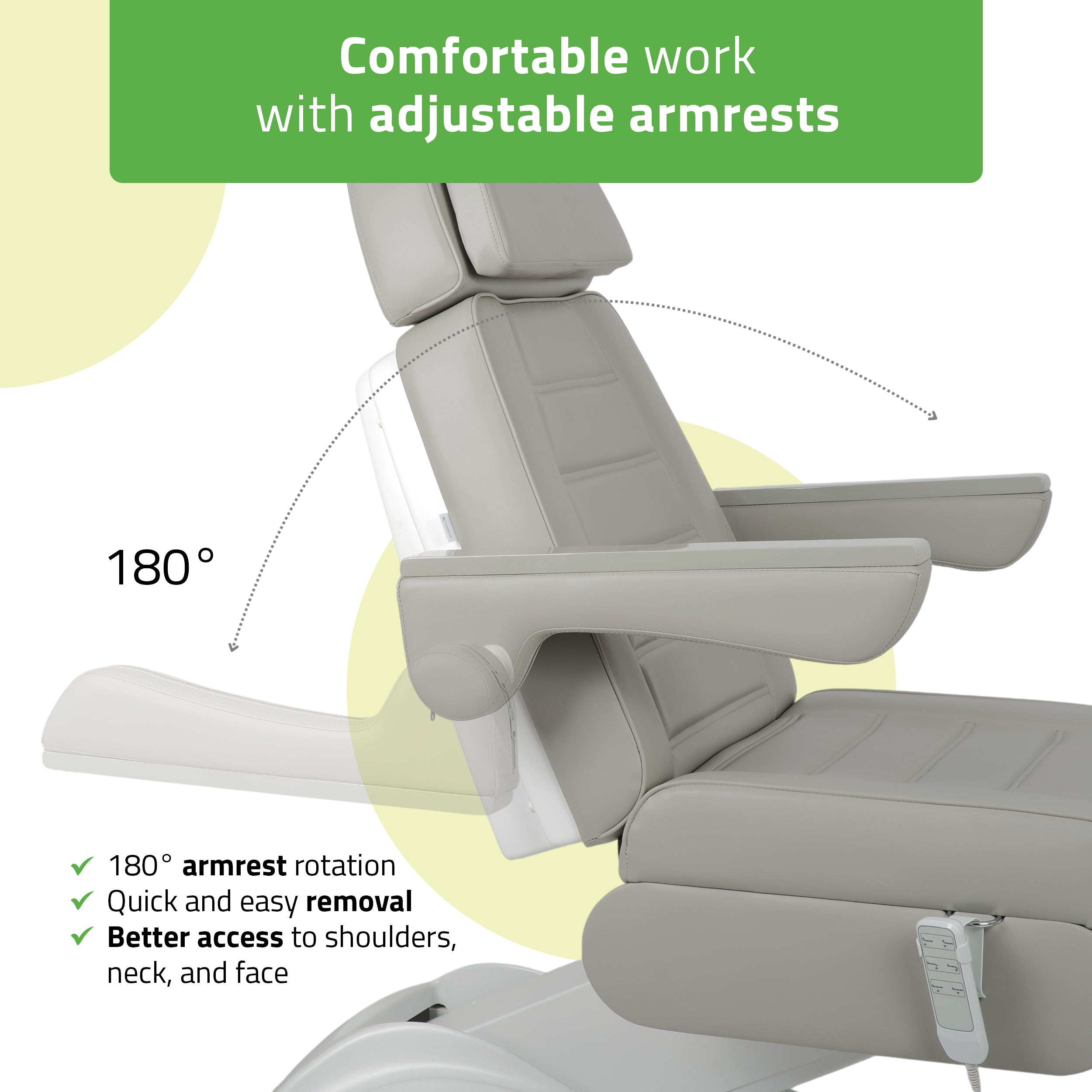 -5-Electric beauty chair Leo PRO 4 Comfy Base 522 Grey-5