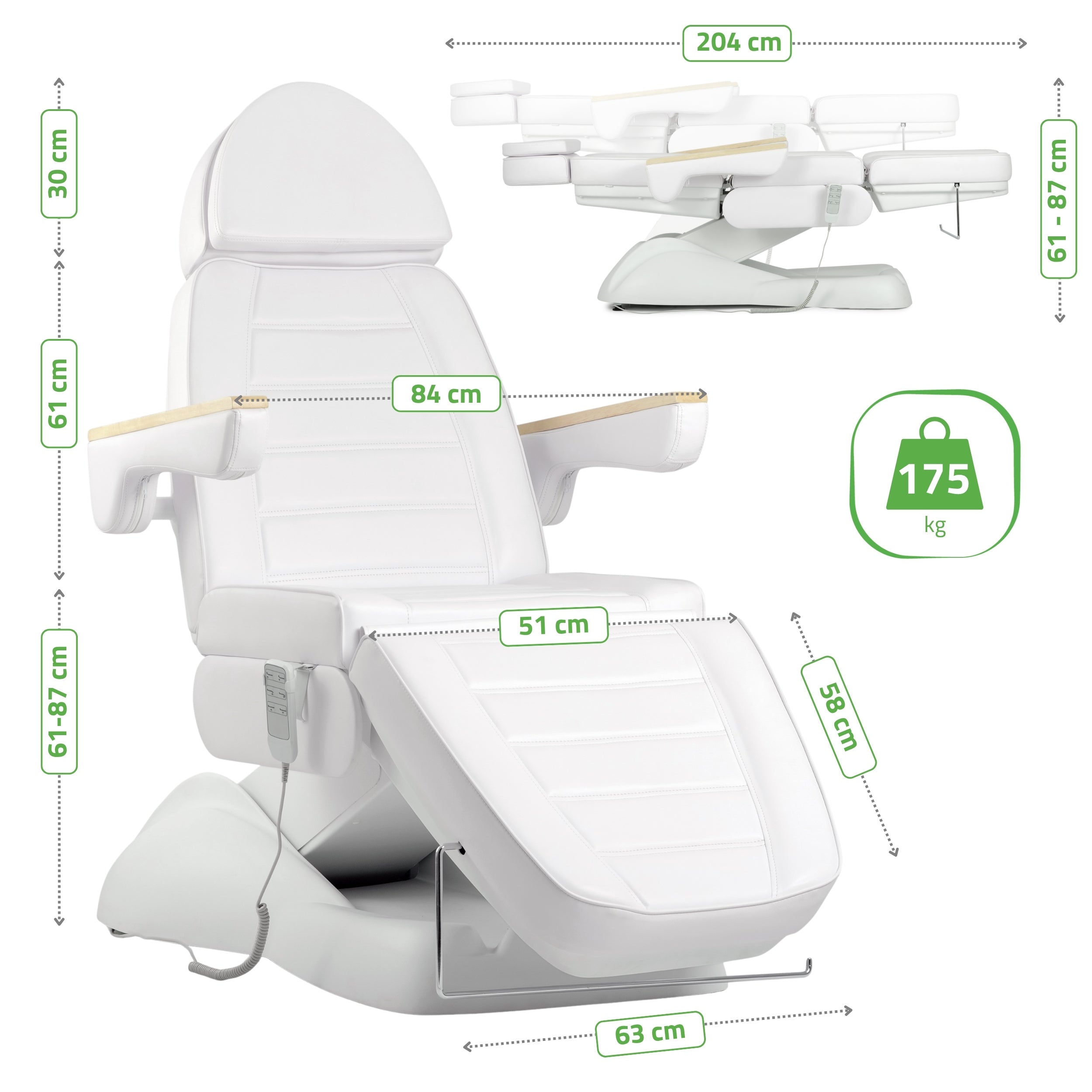 Electric beauty chair Leo PRO 4 Comfy Base k501 white