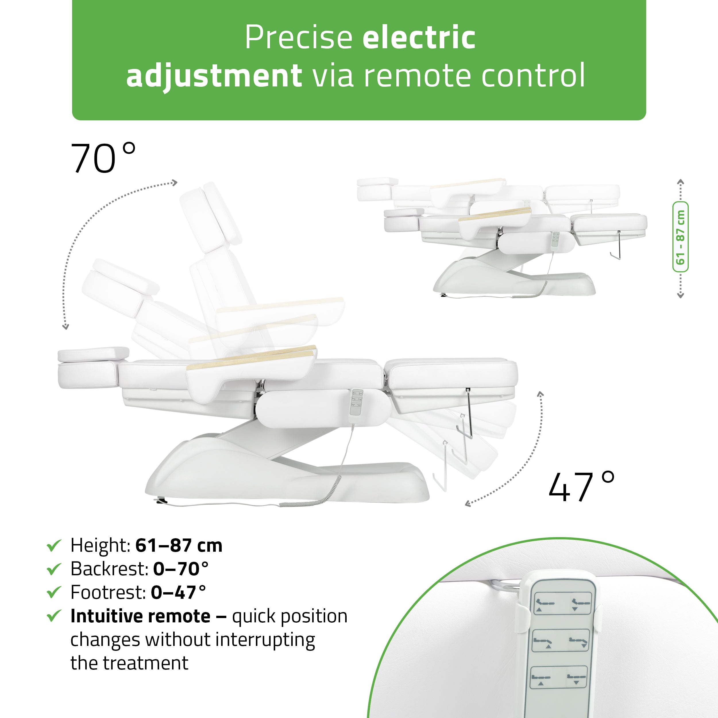Electric beauty chair Leo PRO 4 Comfy Base k501 white