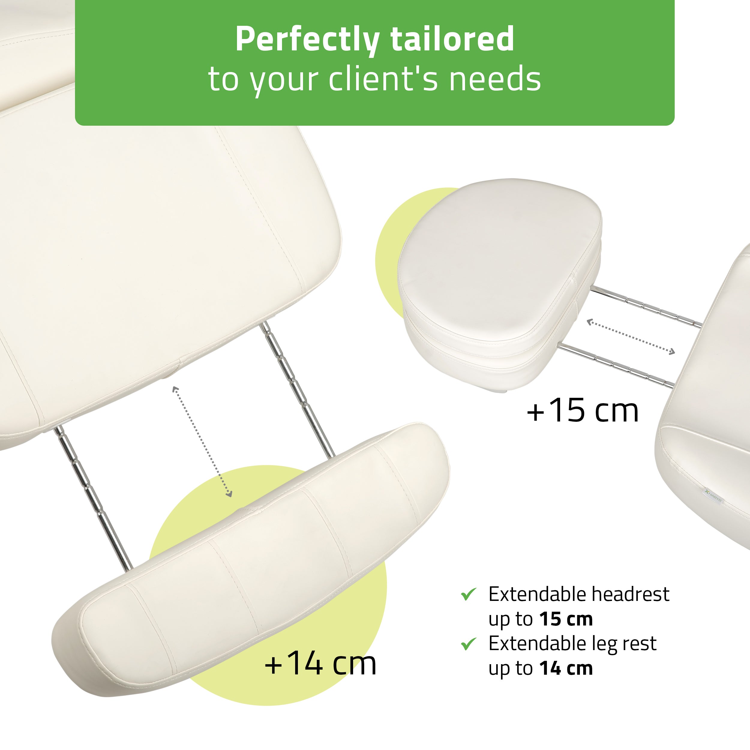 Elektrinis kosmetologinis gultas Luxoria PRO 5 K701 – sniego baltumo