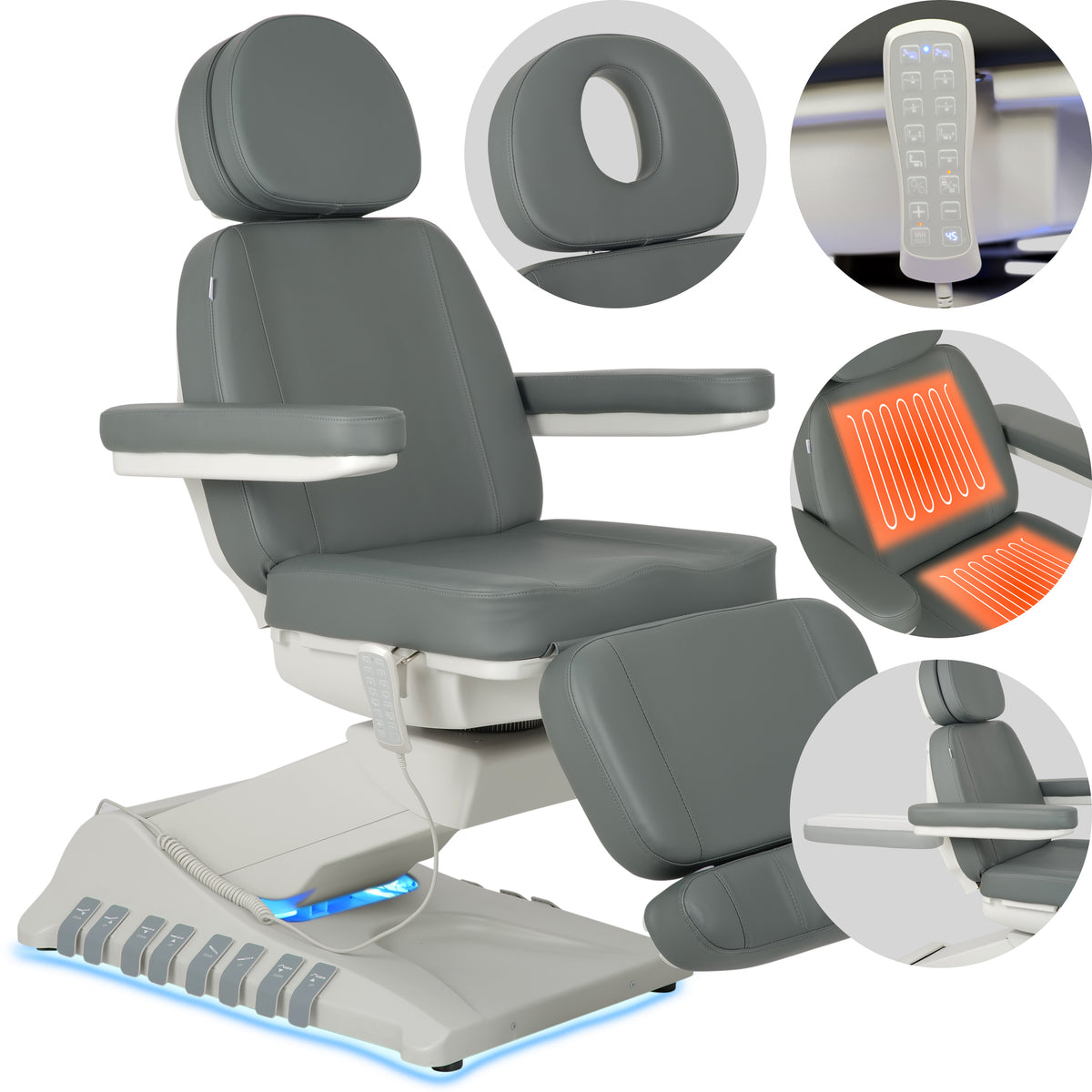 Elektrinis kosmetologinis gultas Luxoria PRO 5 K721 – pilkas (ash grey)