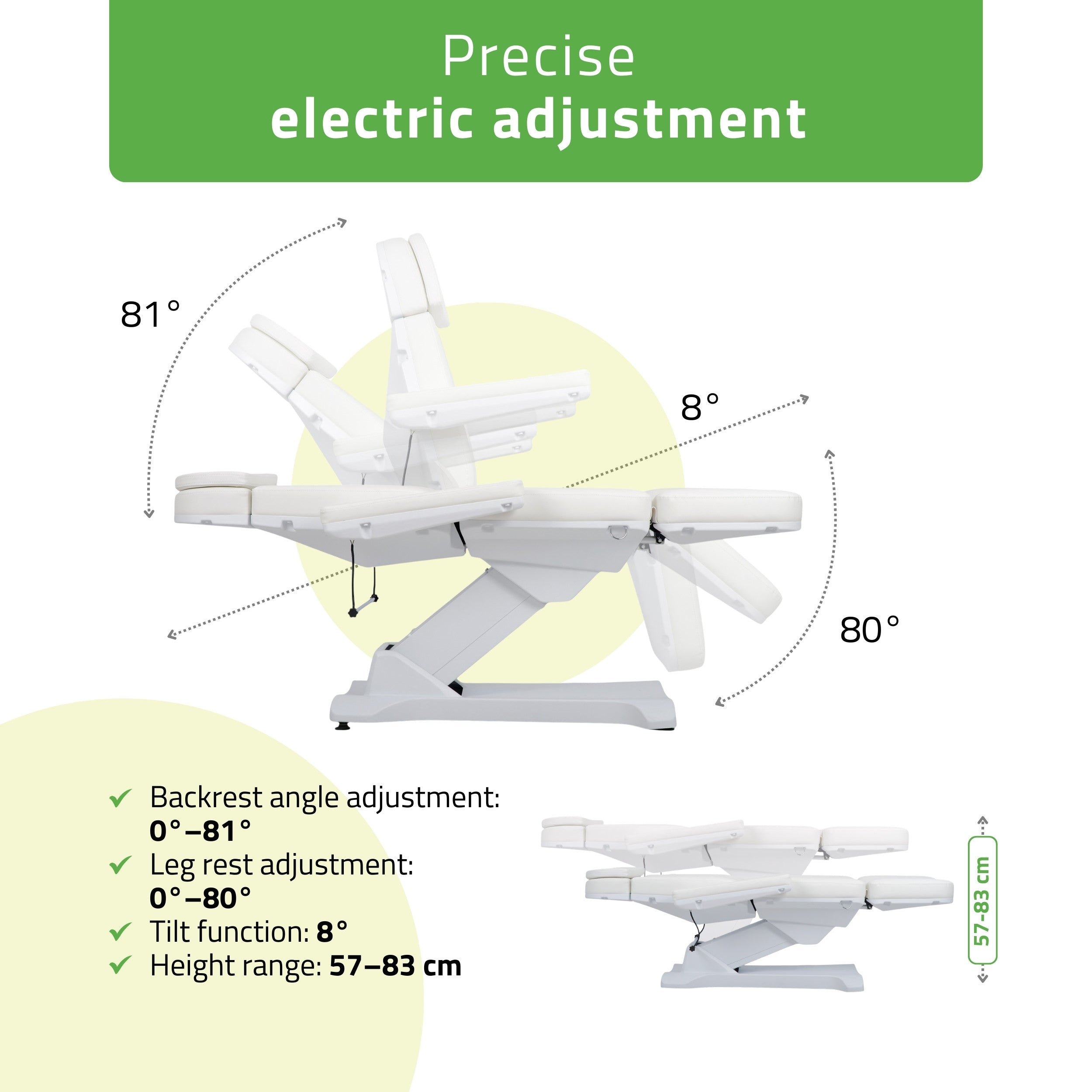 Selia PRO 4 Touch Core K315 elektrinis kosmetologinis gultas baltas Habys