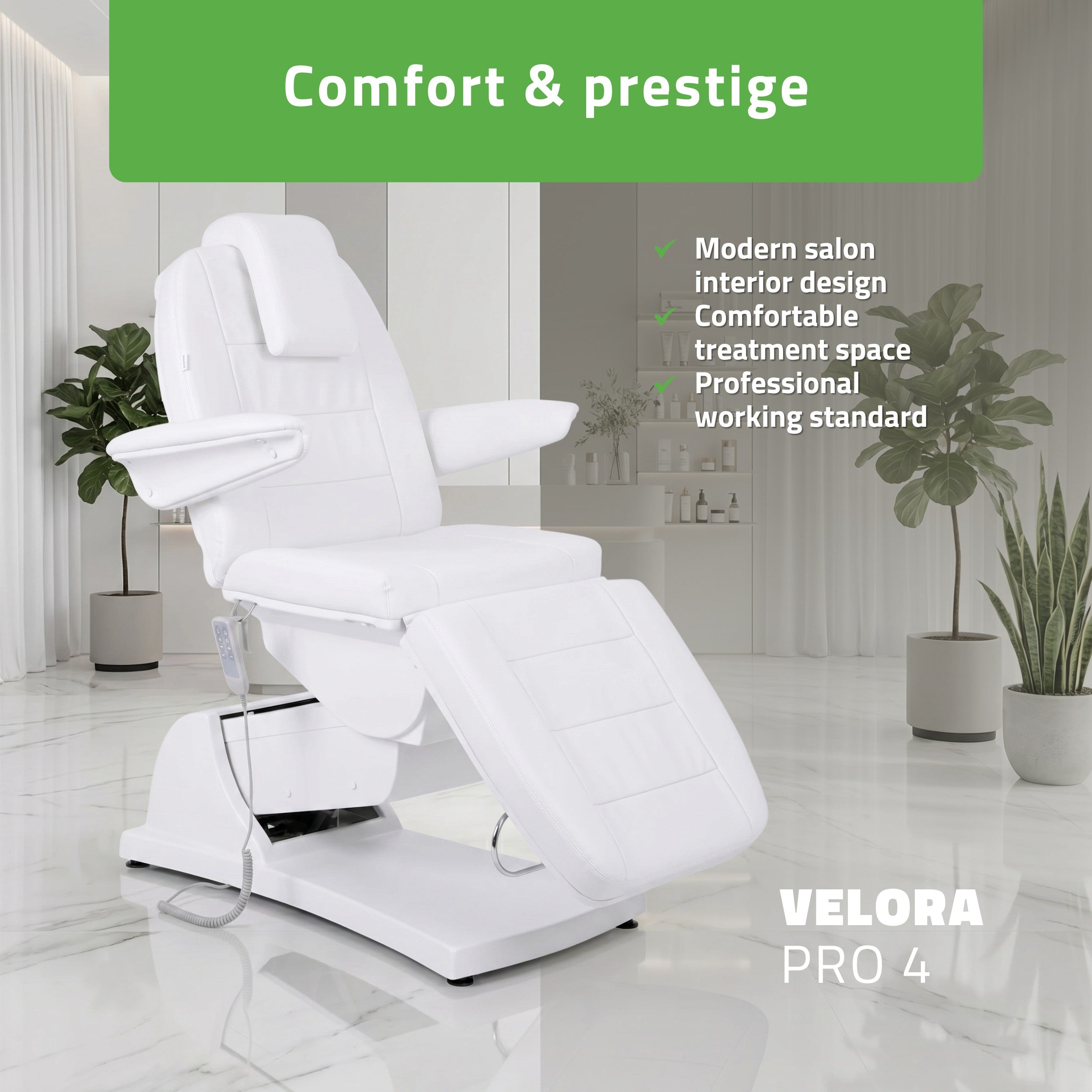 Electric beauty chair Velora PRO 4 Touch Core k301 white
