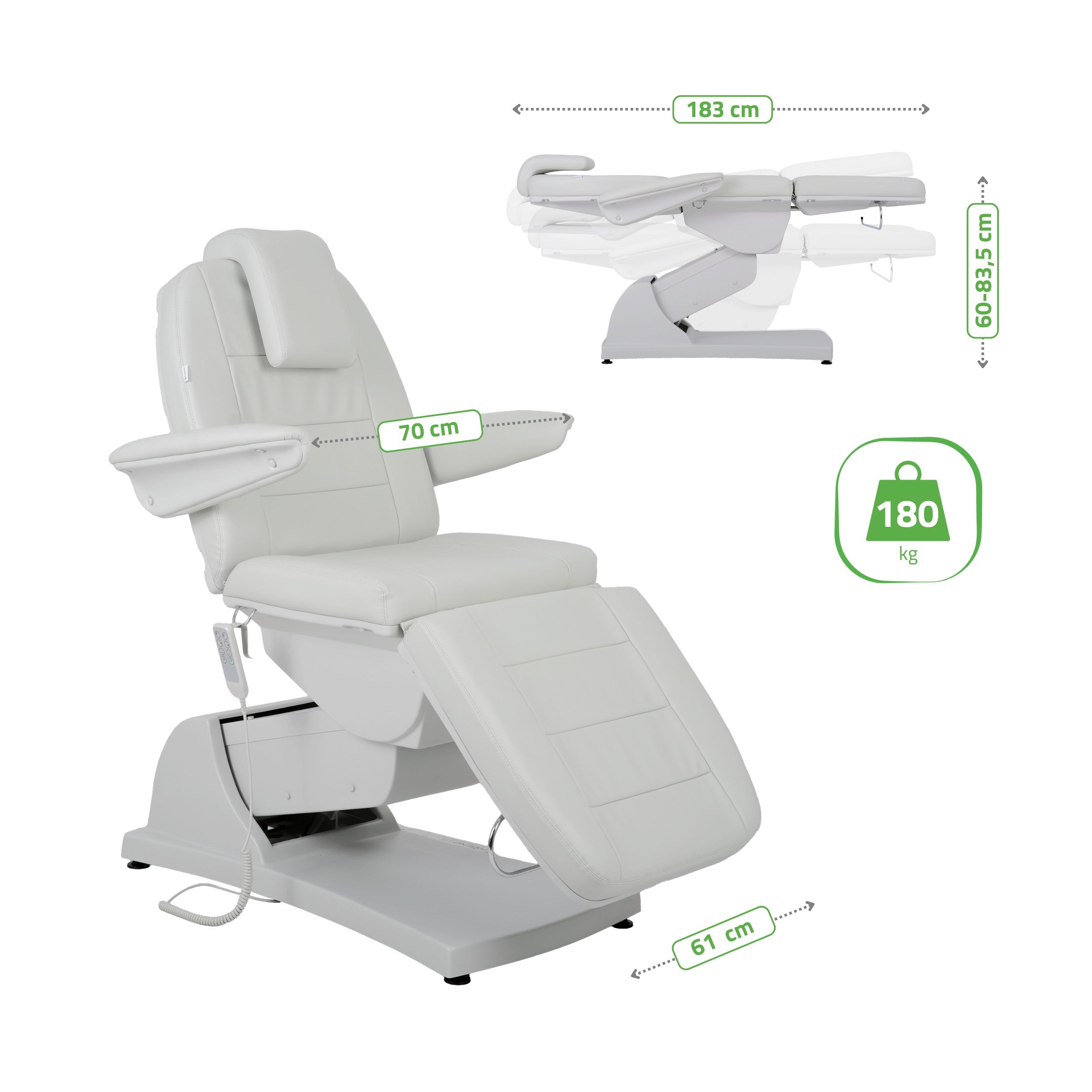 Electric beauty chair Velora PRO 4 Touch Core k329 grey
