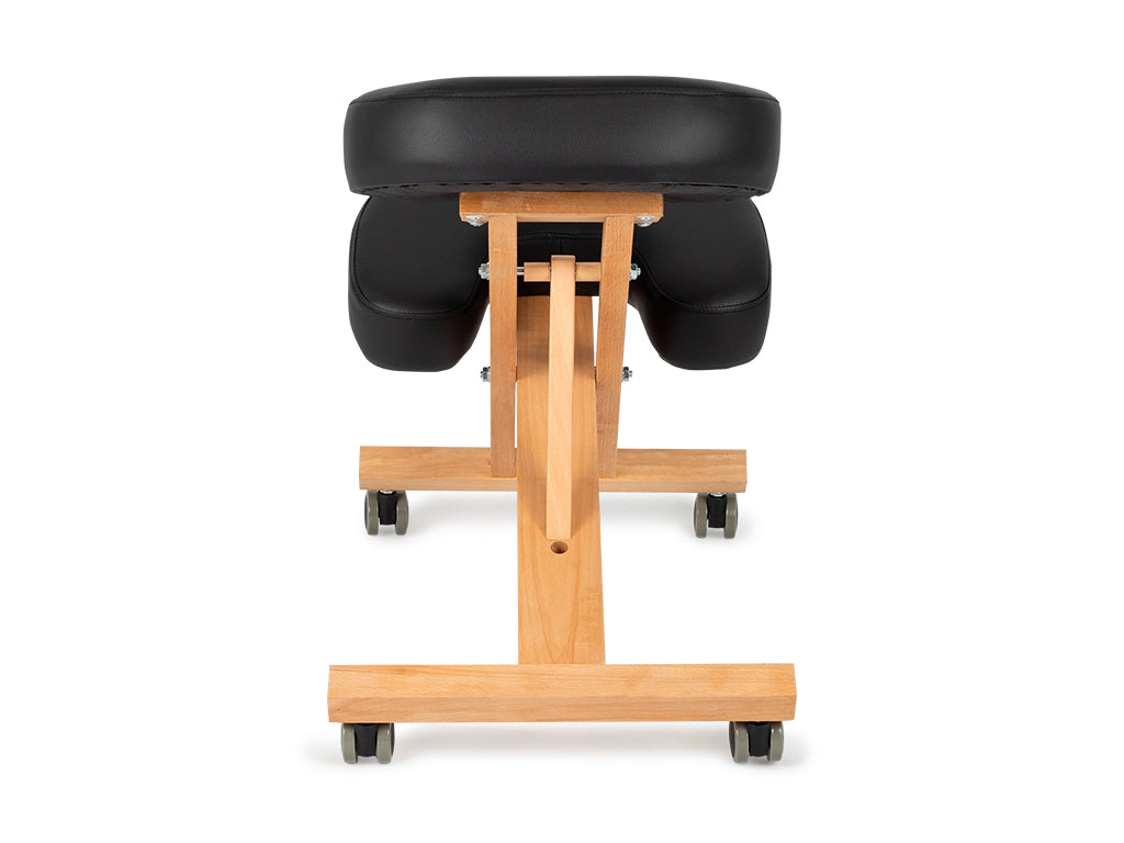 Ergo Simple ergonominė kėdė klūpėjimui, natūralaus medžio, su fiksuojamais ratukais
