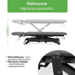 -2-Evero Cross X4 ERGO therapy table, electric height adjustment with hand remote control, ERGO cushion, Touch Core k322 gray-2
