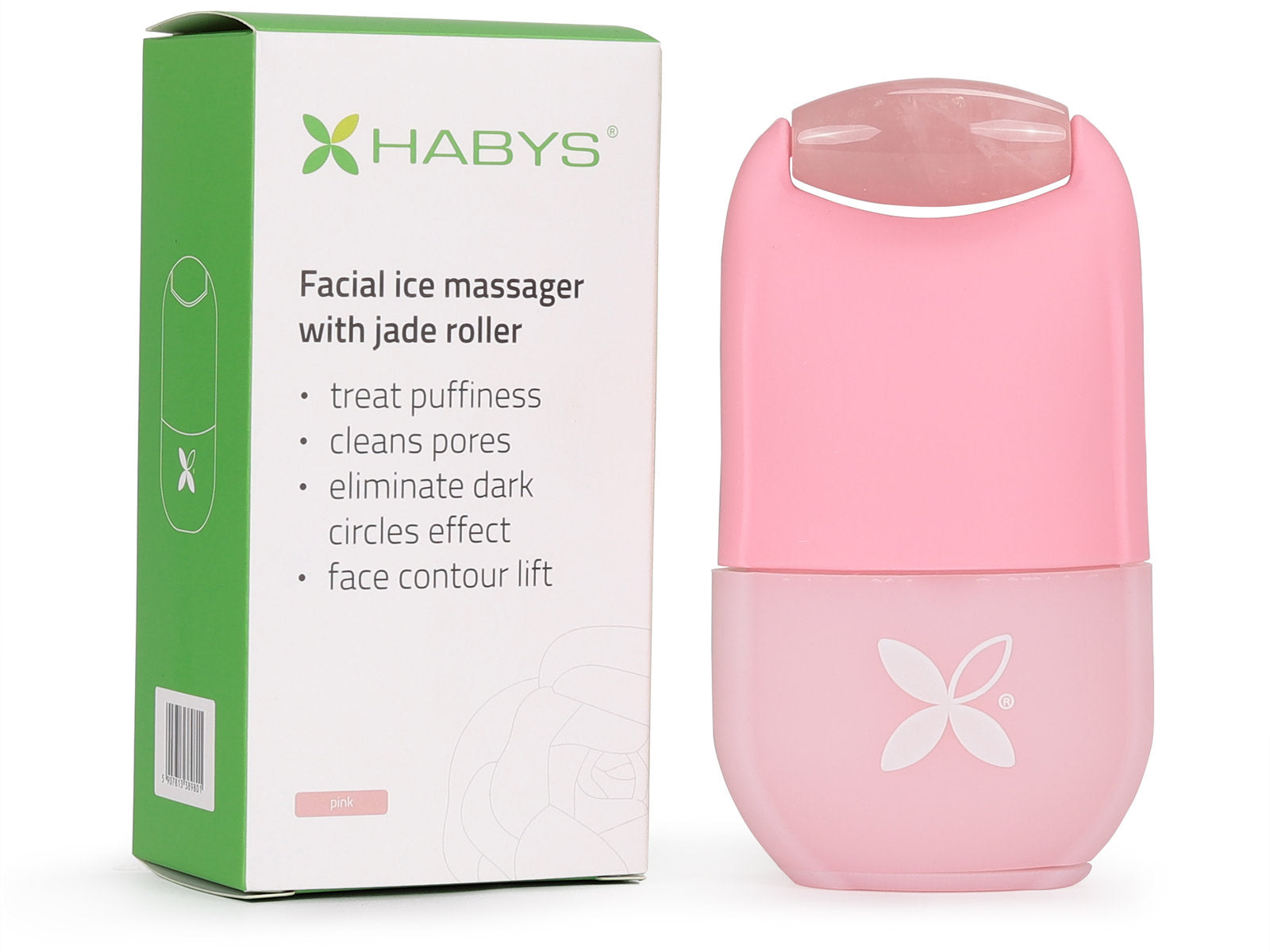 Face ice massager with stone, HABYS, pink M