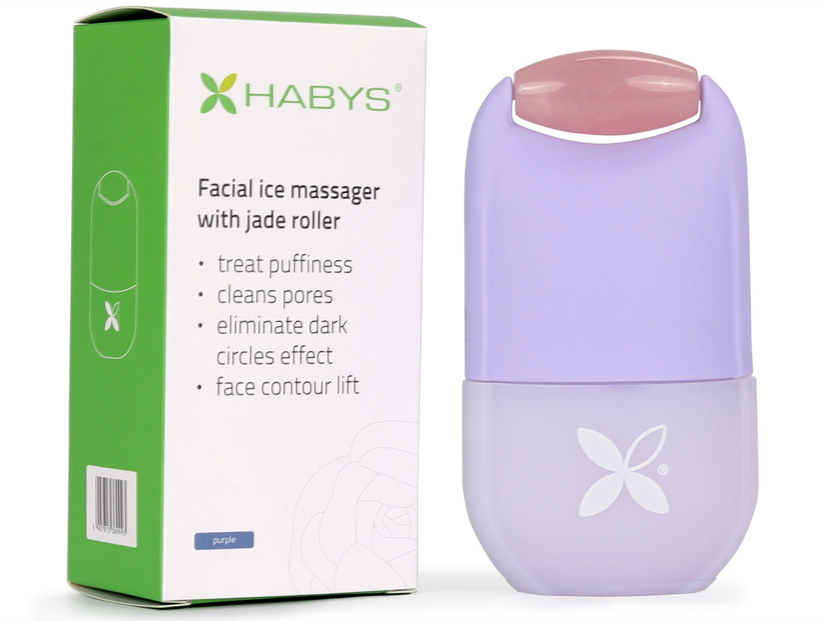 Face ice massager with stone, HABYS, violet M