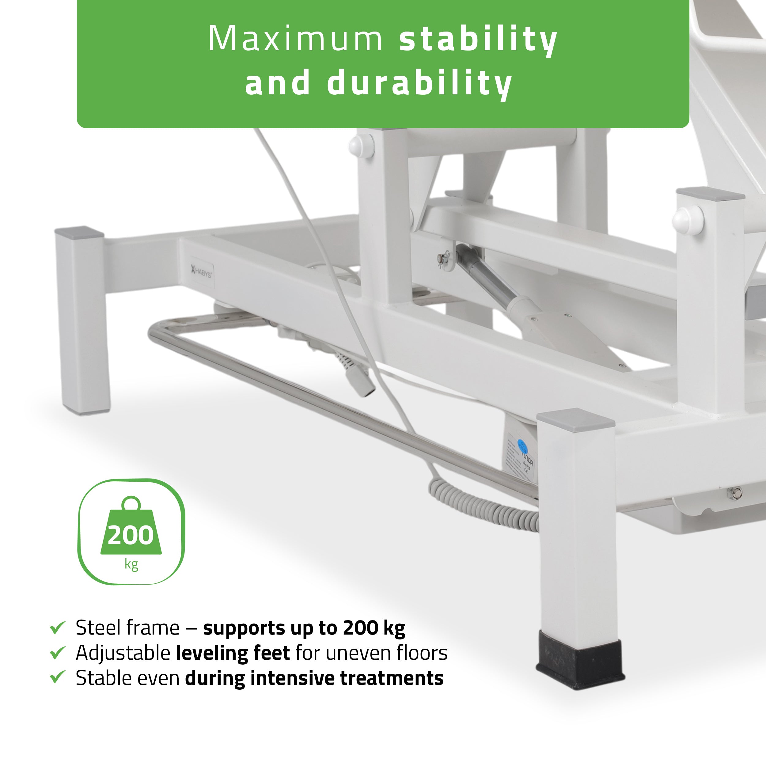 -4-Fortis 1 treatment table, electric adjustment, hand remote control, foot control bar, headrest, arm shelf  k707 ivory-4