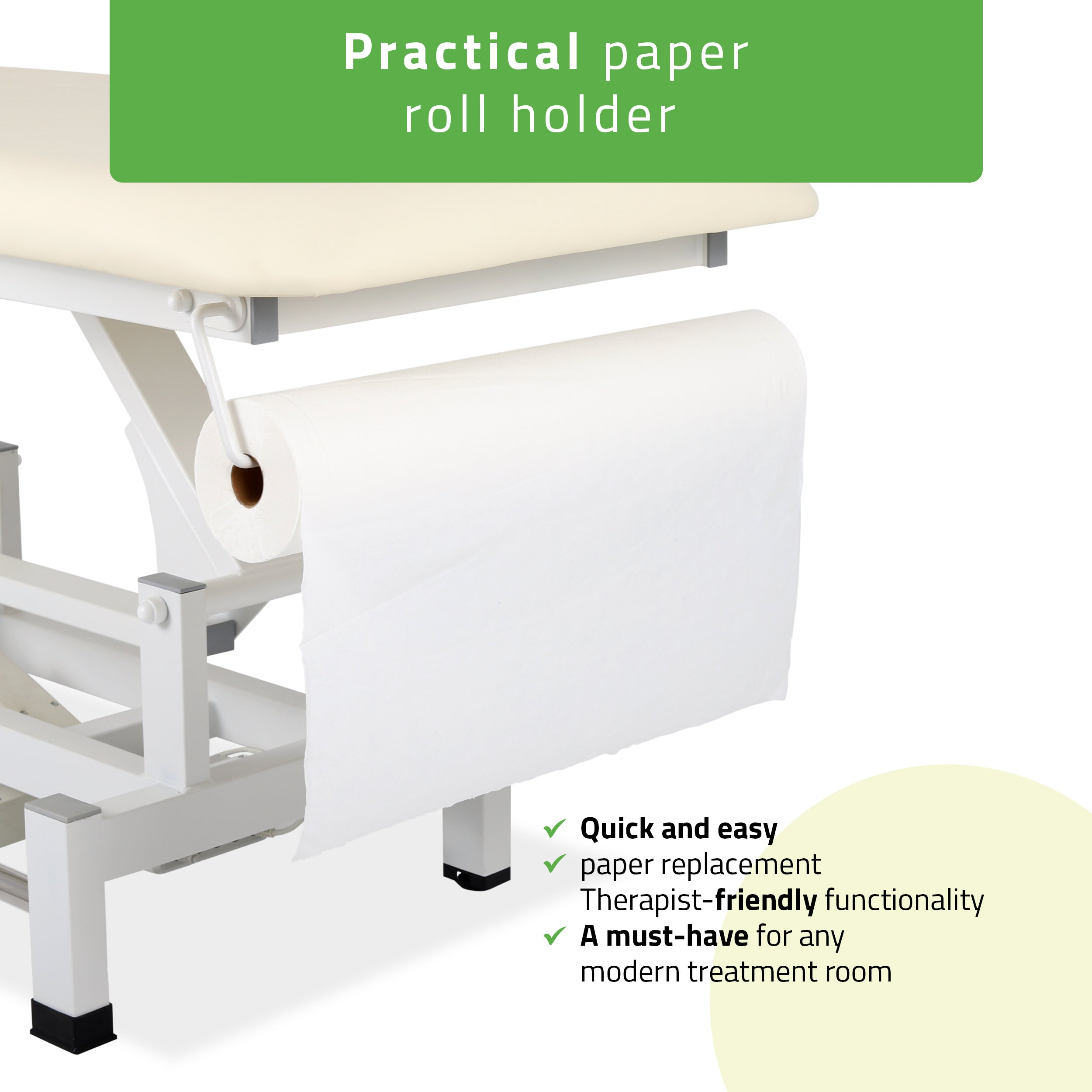 -5-Fortis 1 treatment table, electric adjustment, hand remote control, foot control bar, headrest, arm shelf  k707 ivory-5