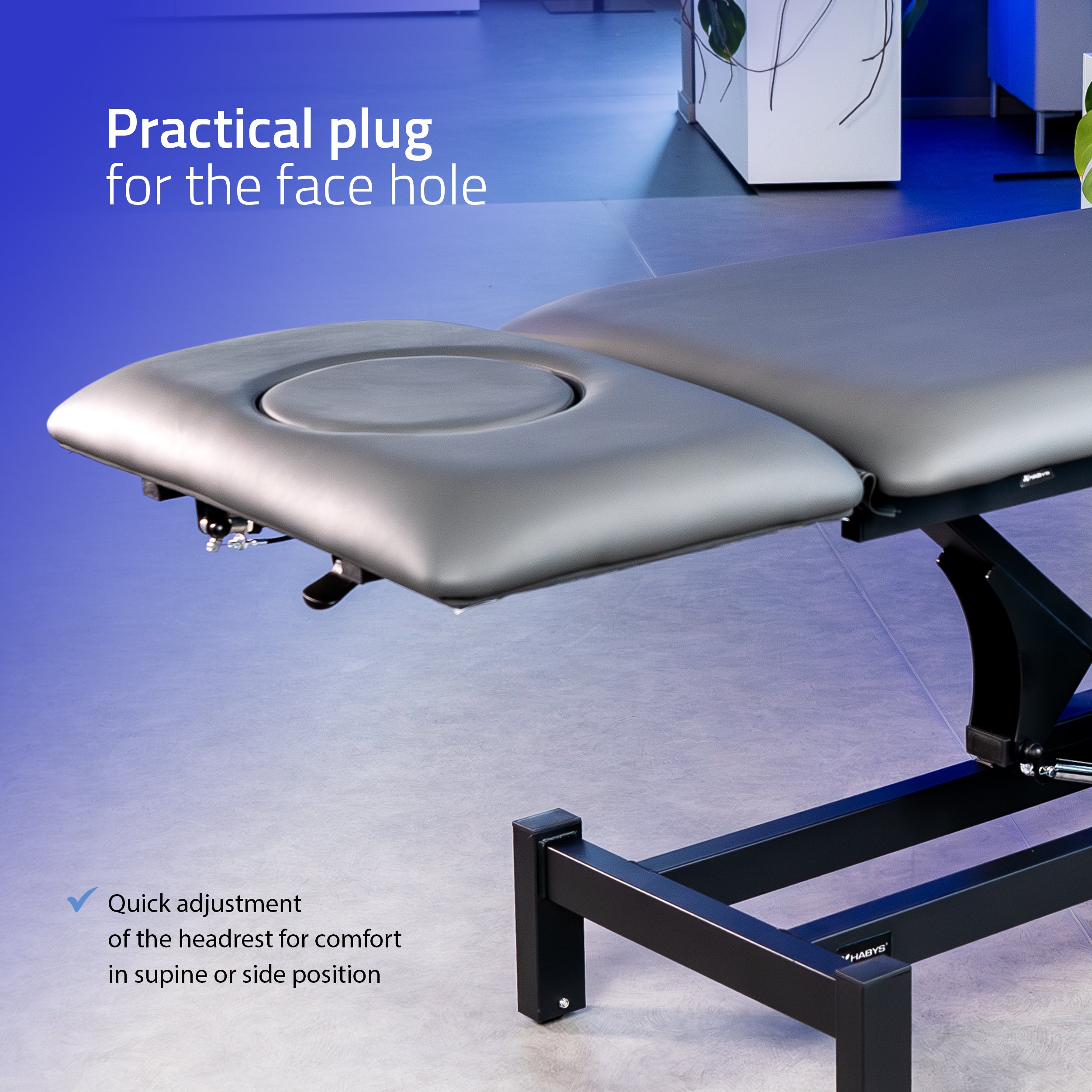 Masažo stalas Fortis 2 ERGO su elektriniu aukščio reguliavimu – pilkas