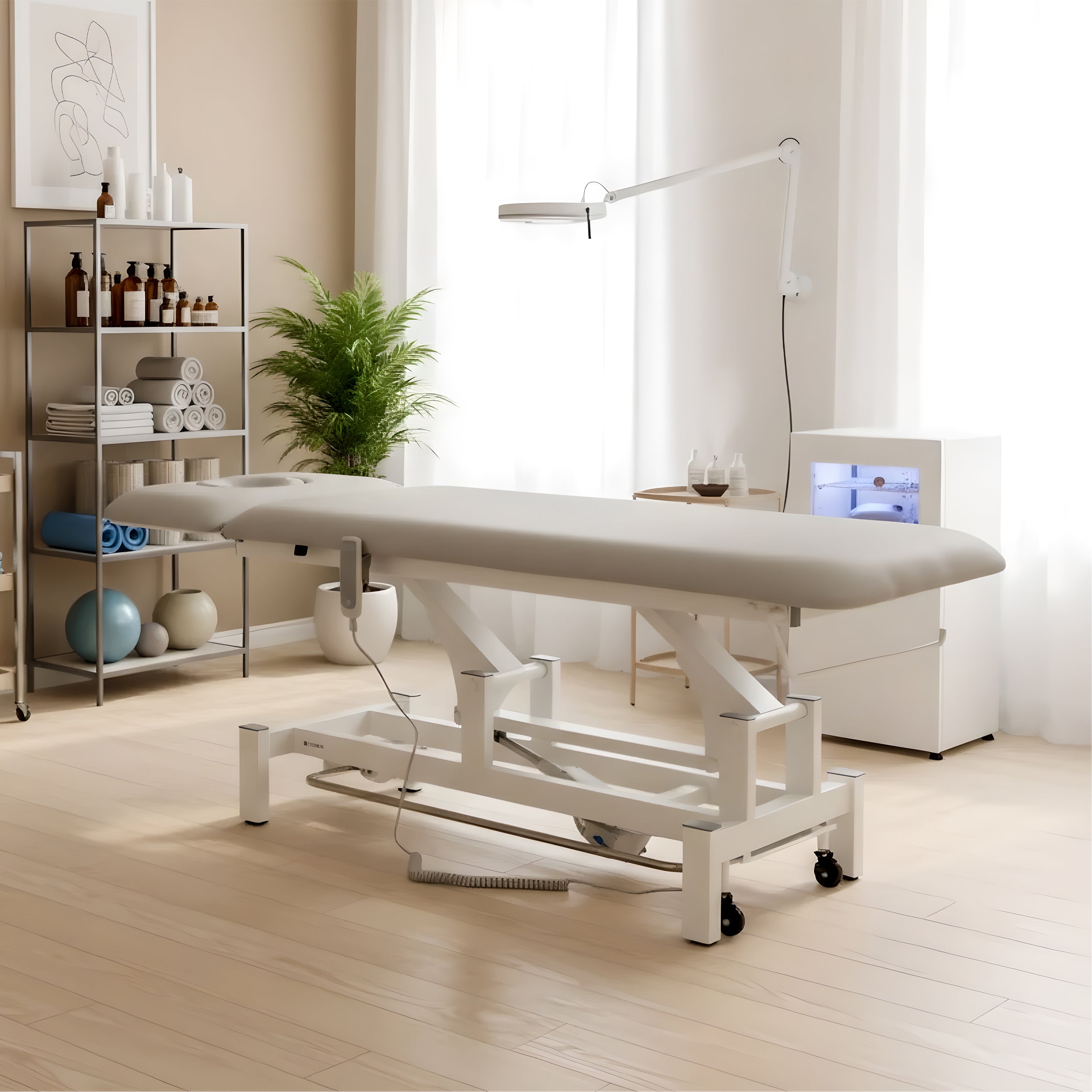 Elektrinis masažo / reabilitacijos stalas Fortis 2 ERGO – Habys, šviesiai pilkas