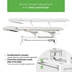 Elektrinis masažo / reabilitacijos stalas Fortis 2 ERGO – Habys, šviesiai pilkas
