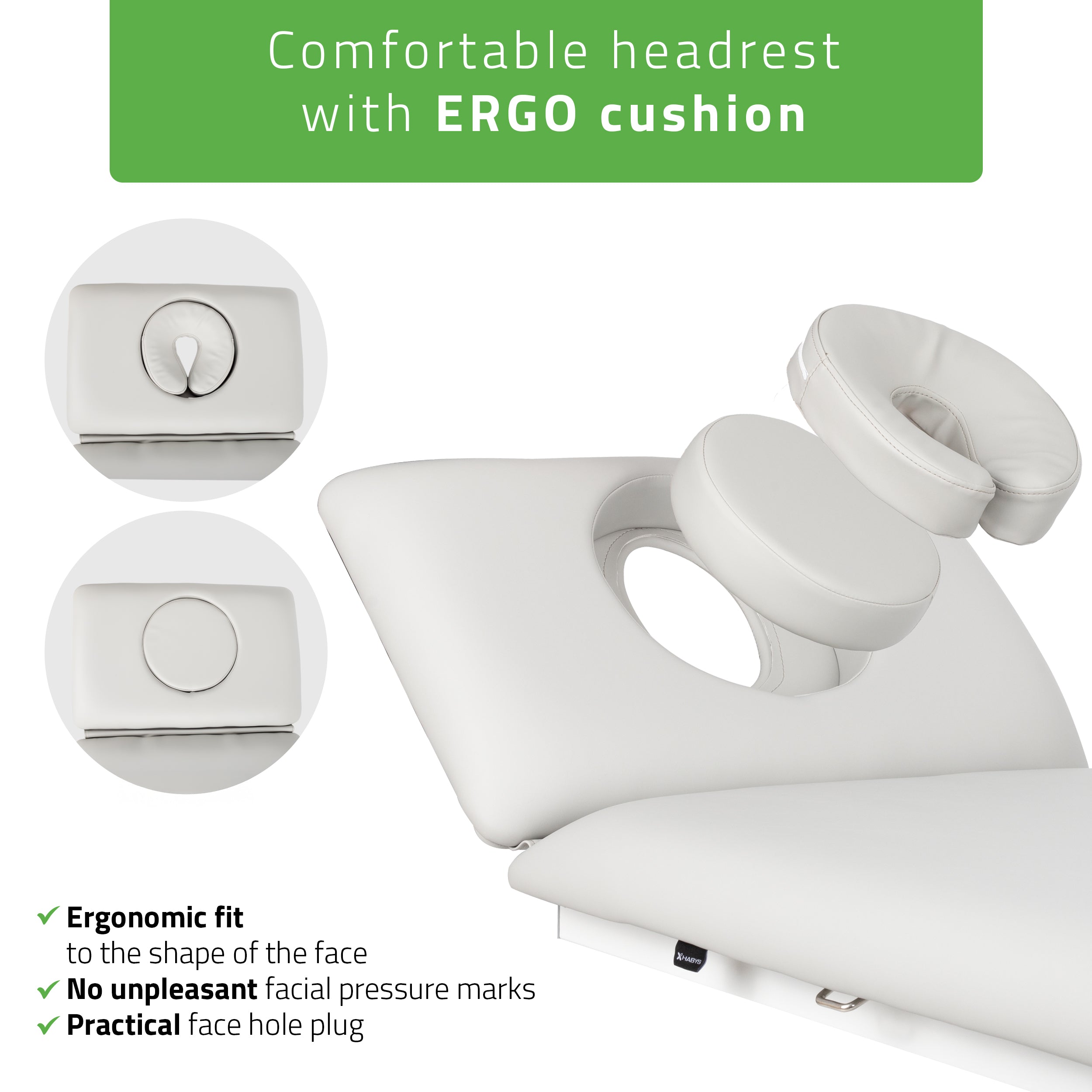 Elektrinis masažo / reabilitacijos stalas Fortis 2 ERGO – Habys, šviesiai pilkas