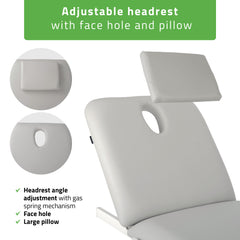 -3-Fortis 2 treatment table, electric adjustment, foot control bar, hand remote control, head cushion, k729 light gray-3