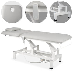 --Fortis 2 treatment table, electric adjustment, hand remote control, head cushion, k729 light gray-