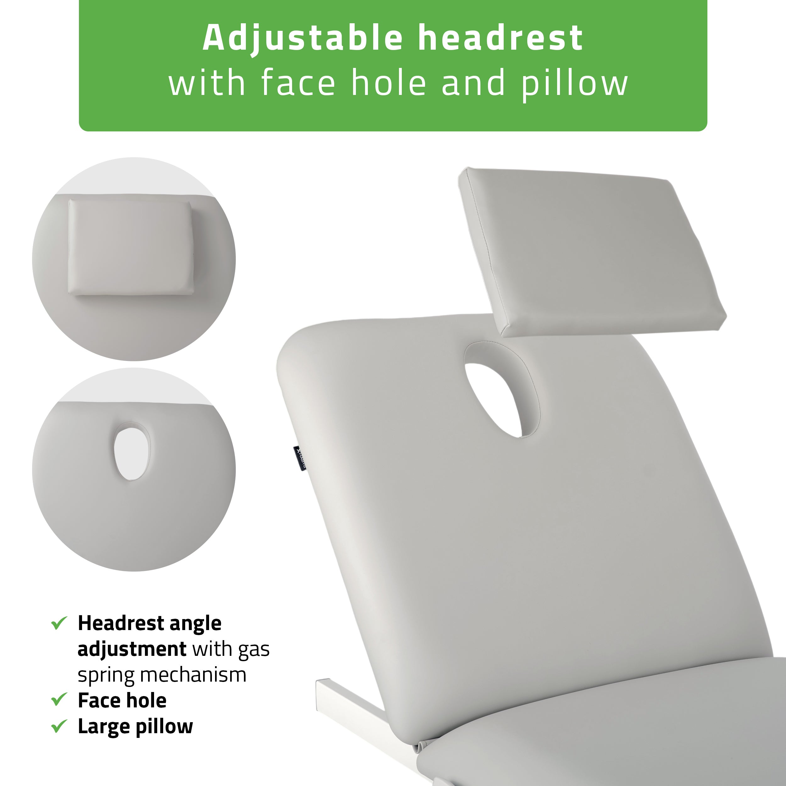 -3-Fortis 2 treatment table, electric adjustment, hand remote control, head cushion, k729 light gray-3