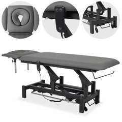 --Fortis 4 ERGO treatment table, electric height adjustment with foot control bar, ERGO cushion, k722 gray-