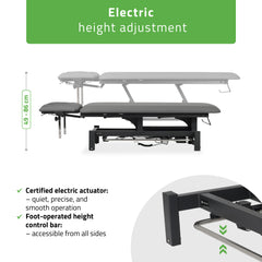 -1-Fortis 4 ERGO treatment table, electric height adjustment with foot control bar, ERGO cushion, k722 gray-1