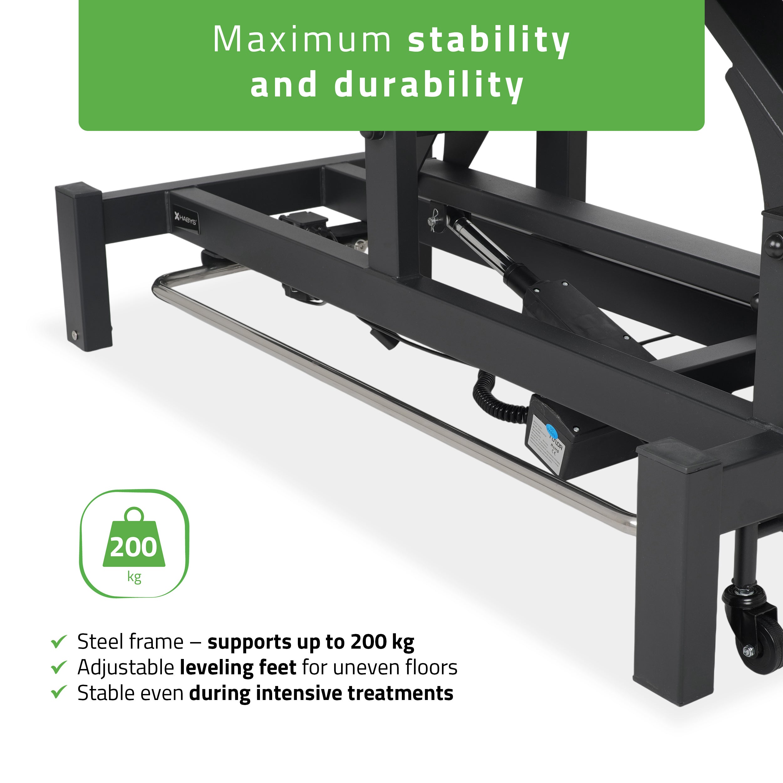 -4-Fortis 4 ERGO treatment table, electric height adjustment with foot control bar, ERGO cushion, k722 gray-4