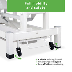 -3-Fortis 4 ERGO treatment table, electric height adjustment with foot control bar, ERGO cushion, k729 light gray-3
