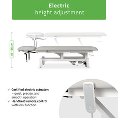 -1-Fortis 4 ERGO treatment table, electric height adjustment with hand remote control, ERGO cushion, k729 light gray-1