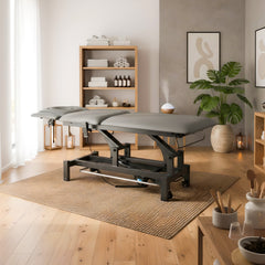 -1-Fortis 5 ERGO treatment table, electric height adjustment with foot control bar, ERGO cushion, k722 gray-1