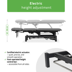 -2-Fortis 5 ERGO treatment table, electric height adjustment with foot control bar, ERGO cushion, k722 gray-2