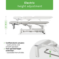 -2-Fortis 5 ERGO treatment table, electric height adjustment with foot control bar,ERGO cushion, k729 light gray-2