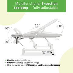 -3-Fortis 5 ERGO treatment table, electric height adjustment with hand remote control, ERGO cushion, k729 light gray-3