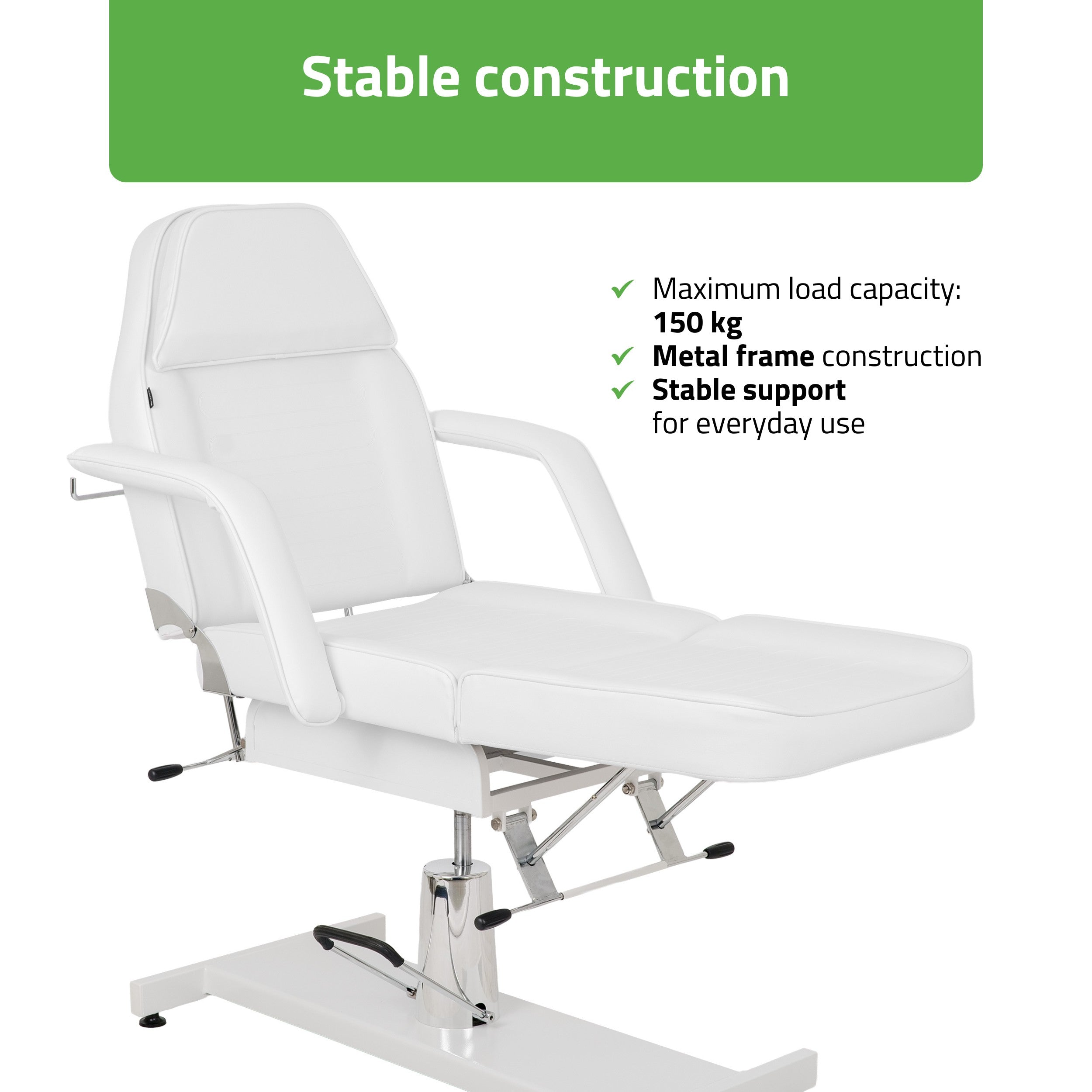Alora hidraulinis kosmetologinis krėslas Touch Core K301, baltas