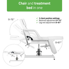 Alora hidraulinis kosmetologinis krėslas Touch Core K301, baltas