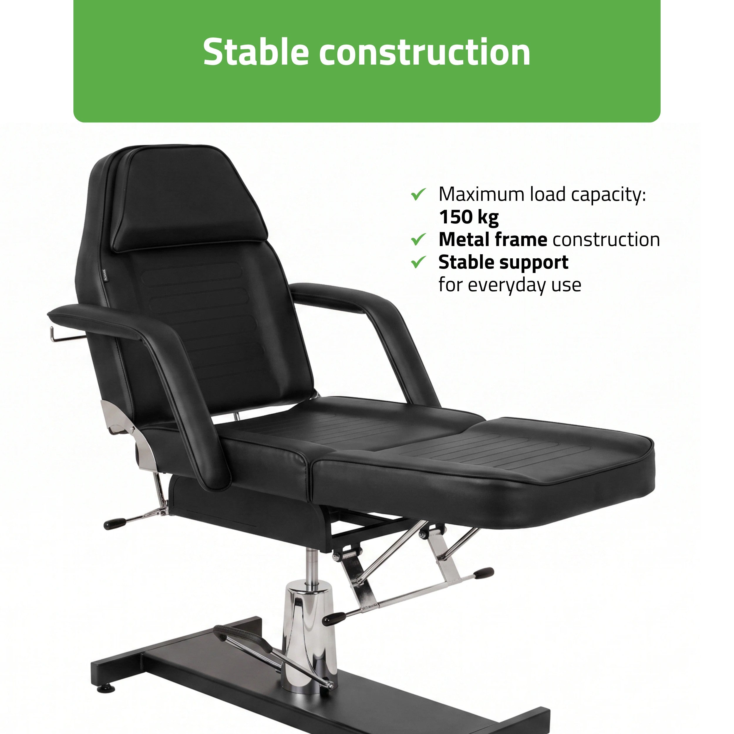 Alora hidraulinis kosmetologinis krėslas Touch Core K315, juodas