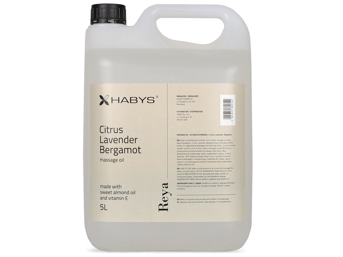 Massage Oil, Citrus/Lavender/Bergamot, HABYS 5000 ml