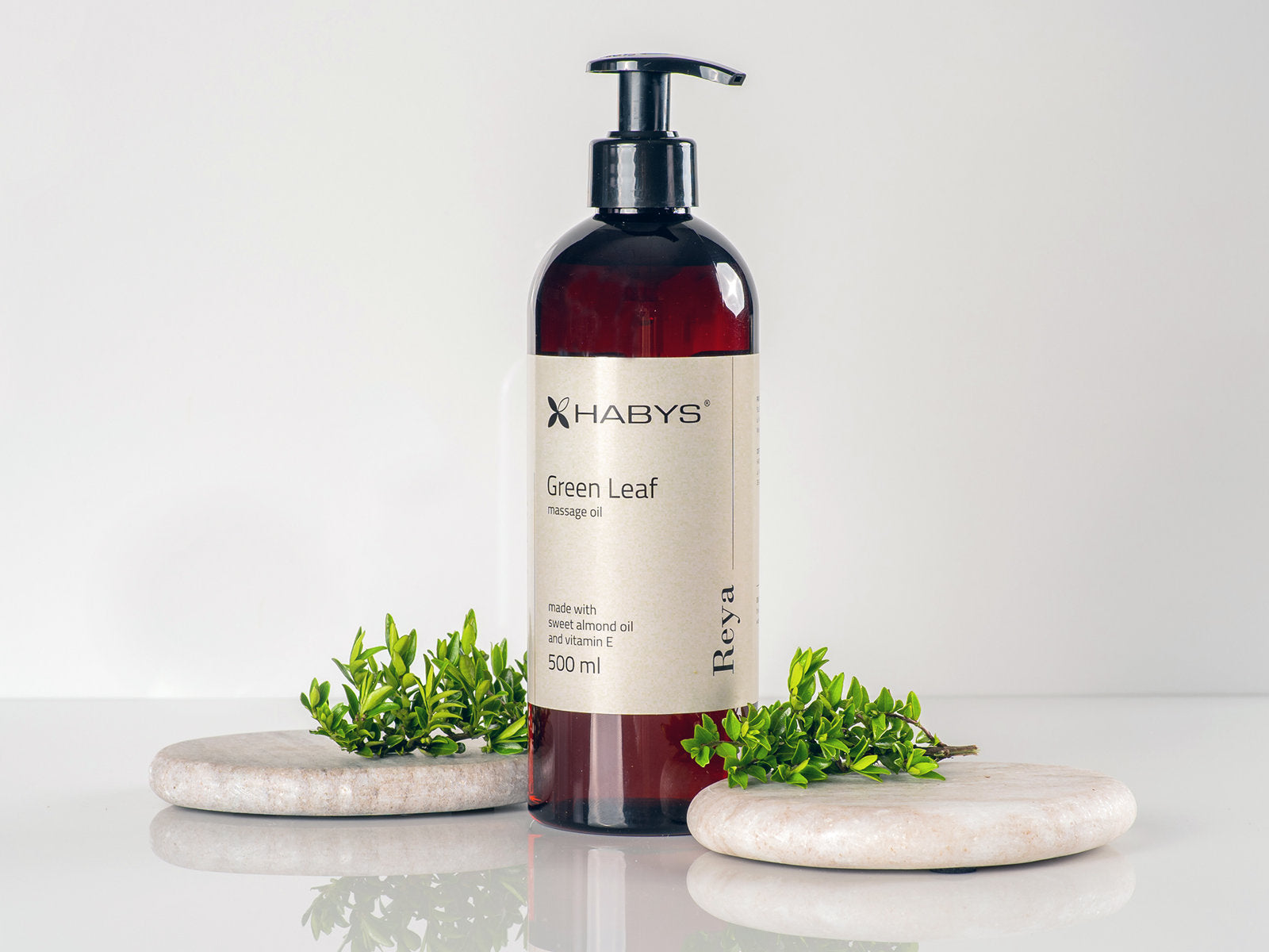 Massage Oil, Green Leaf, HABYS 500 ml
