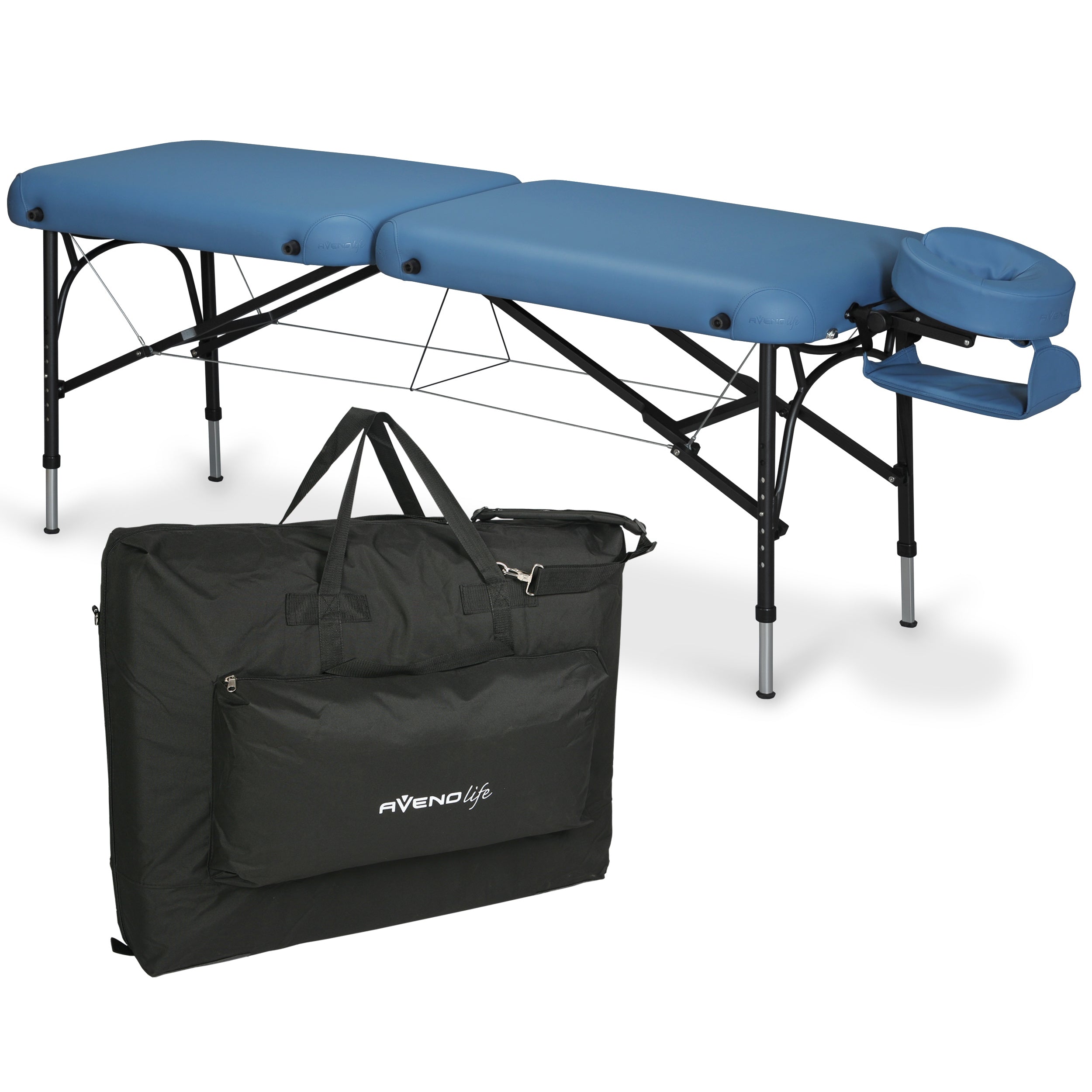 Masažo stalas Aveno Life Luna Light – aliuminis, 60 cm pločio, Soft Touch apmušalas