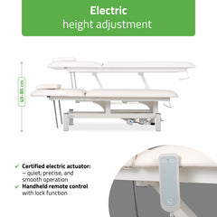 -2-Optima therapy table, electric height adjustment with hand remote –   Satin Comfort k701 white-2