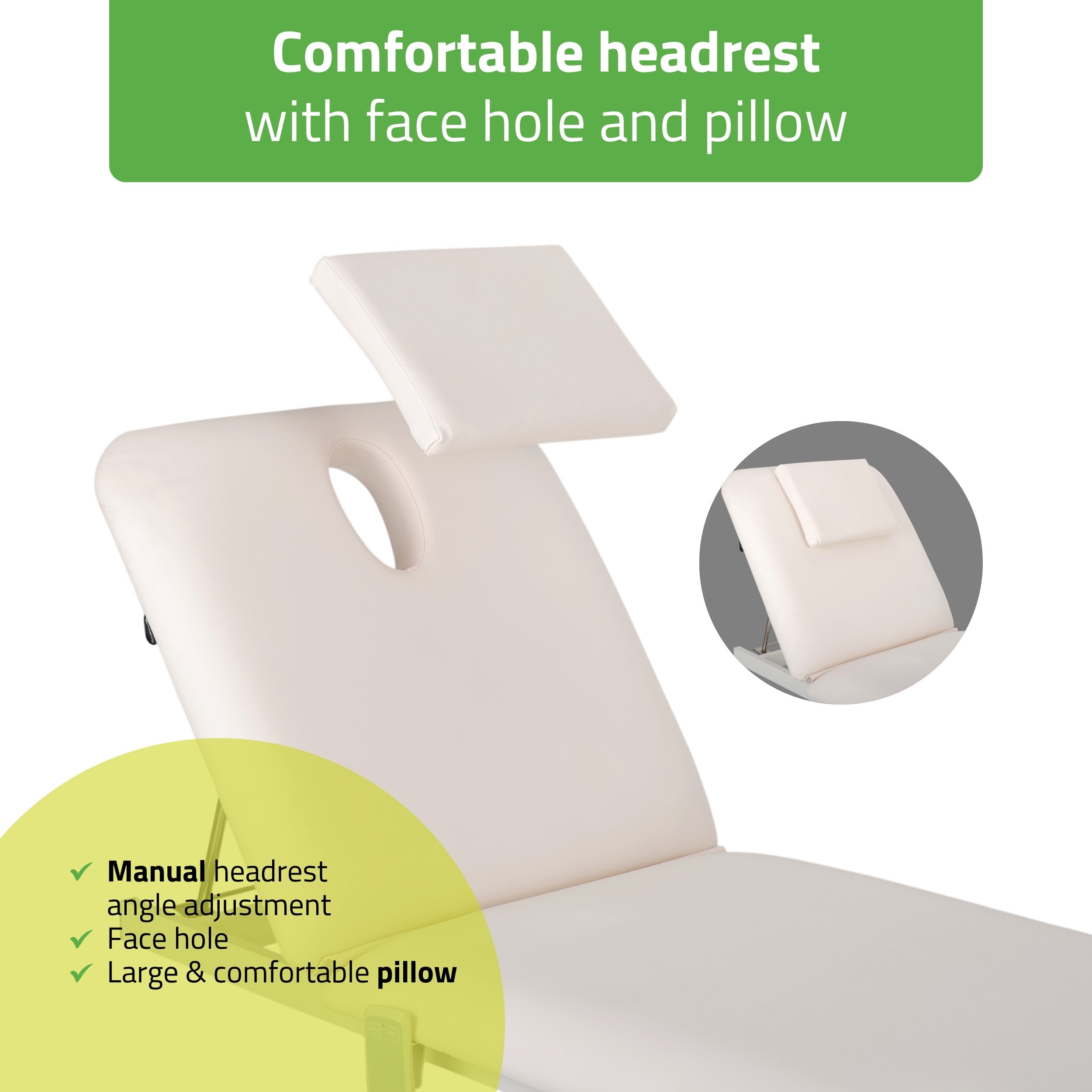 -4-Optima therapy table, electric height adjustment with hand remote –   Satin Comfort k701 white-4