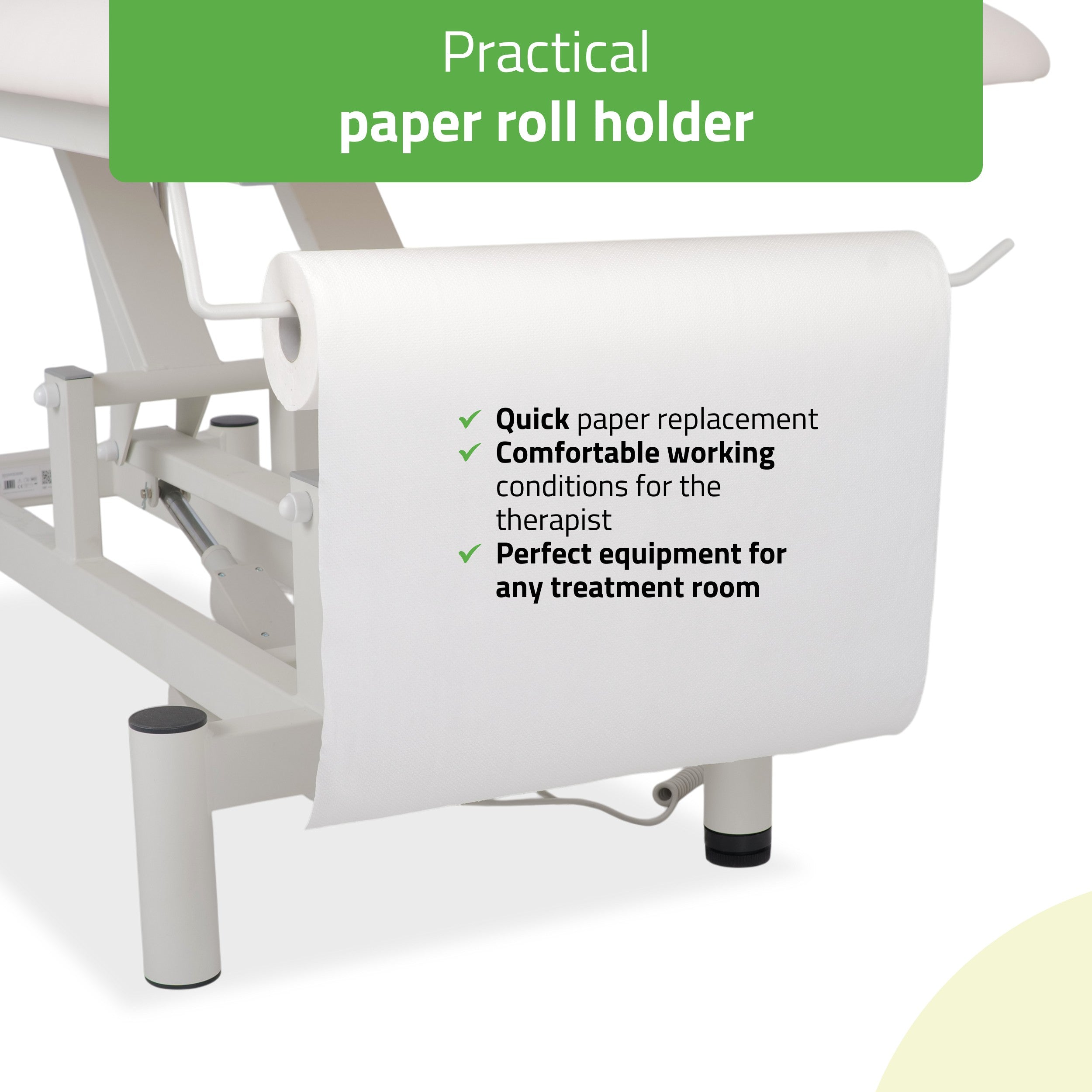 -6-Optima therapy table, electric height adjustment with hand remote –   Satin Comfort k701 white-6
