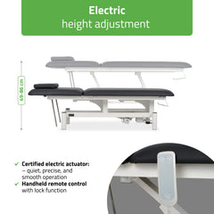 -2-Optima therapy table, electric height adjustment with hand remote – Satin Comfort k715 black-2