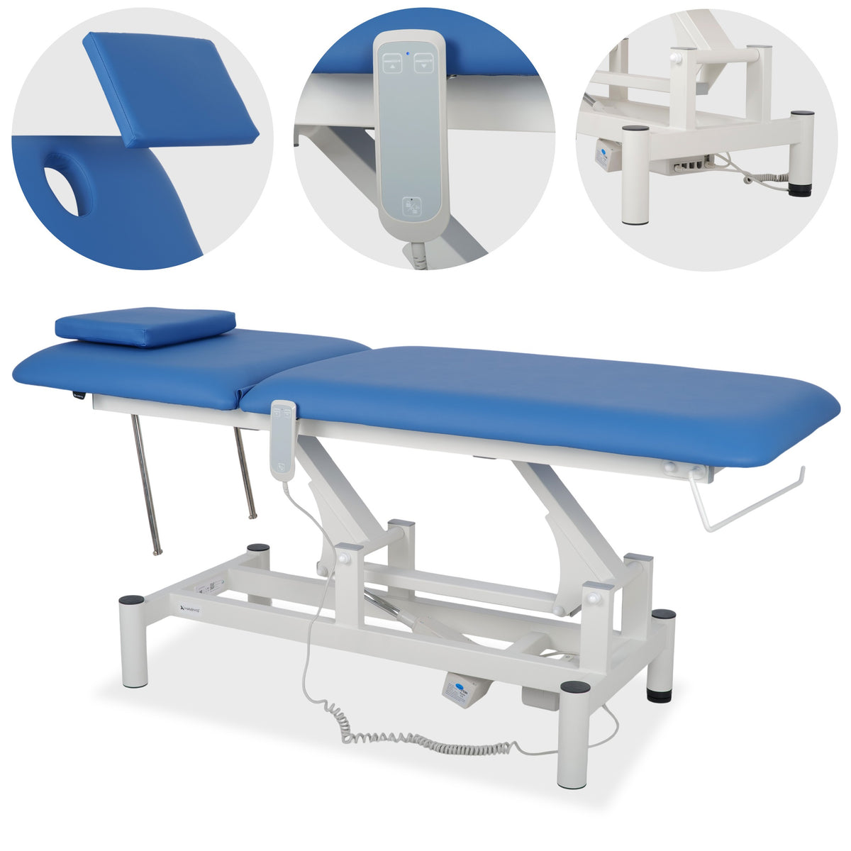 --Optima therapy table, electric height adjustment with hand remote – Satin Comfort k723 blue-