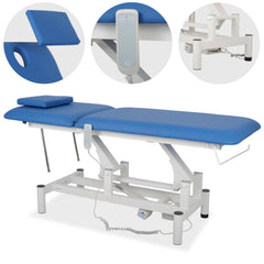 --Optima therapy table, electric height adjustment with hand remote – Satin Comfort k723 blue-
