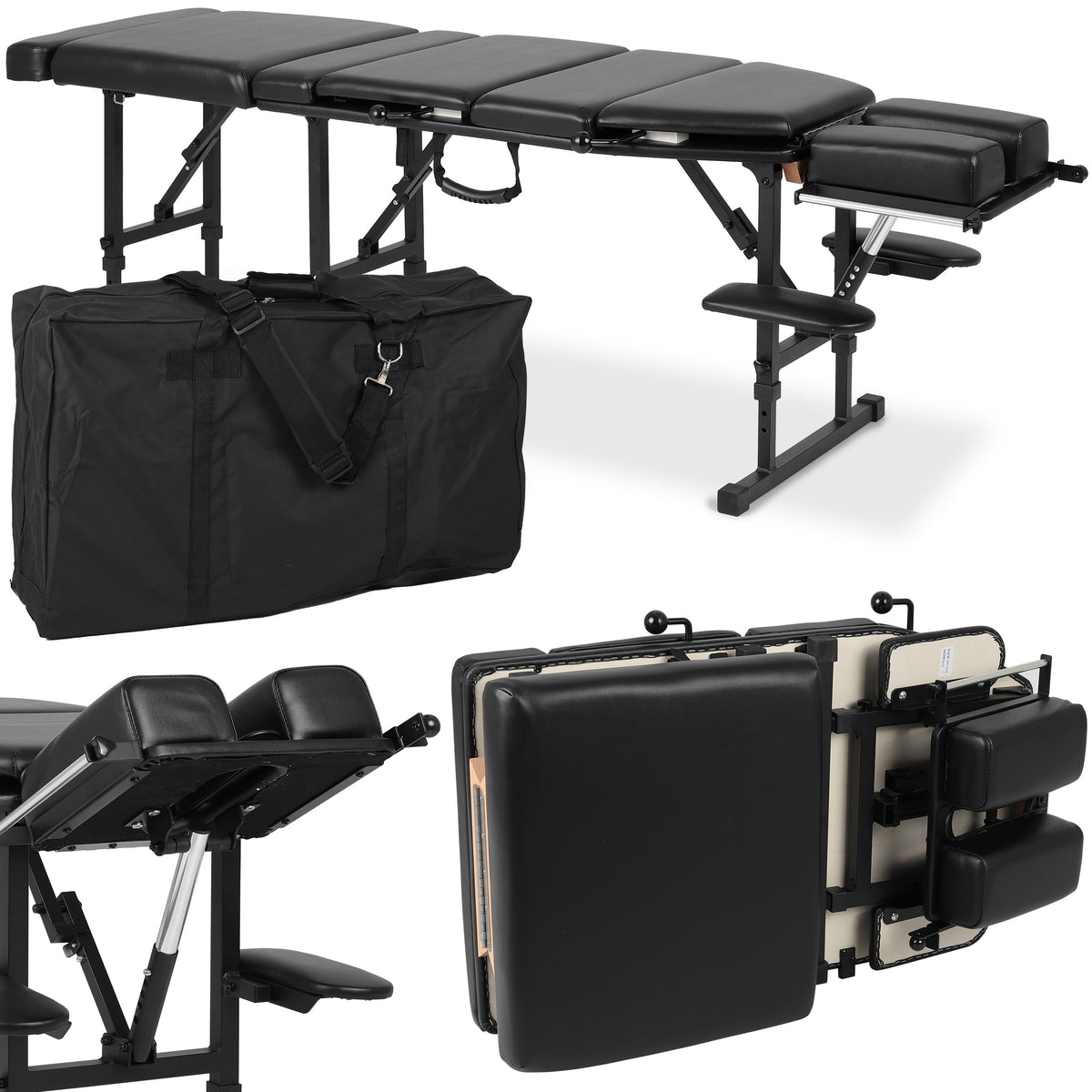 Nešiojamas chiropraktikos gultas Habys Arena 180 Simply Texture – juodas