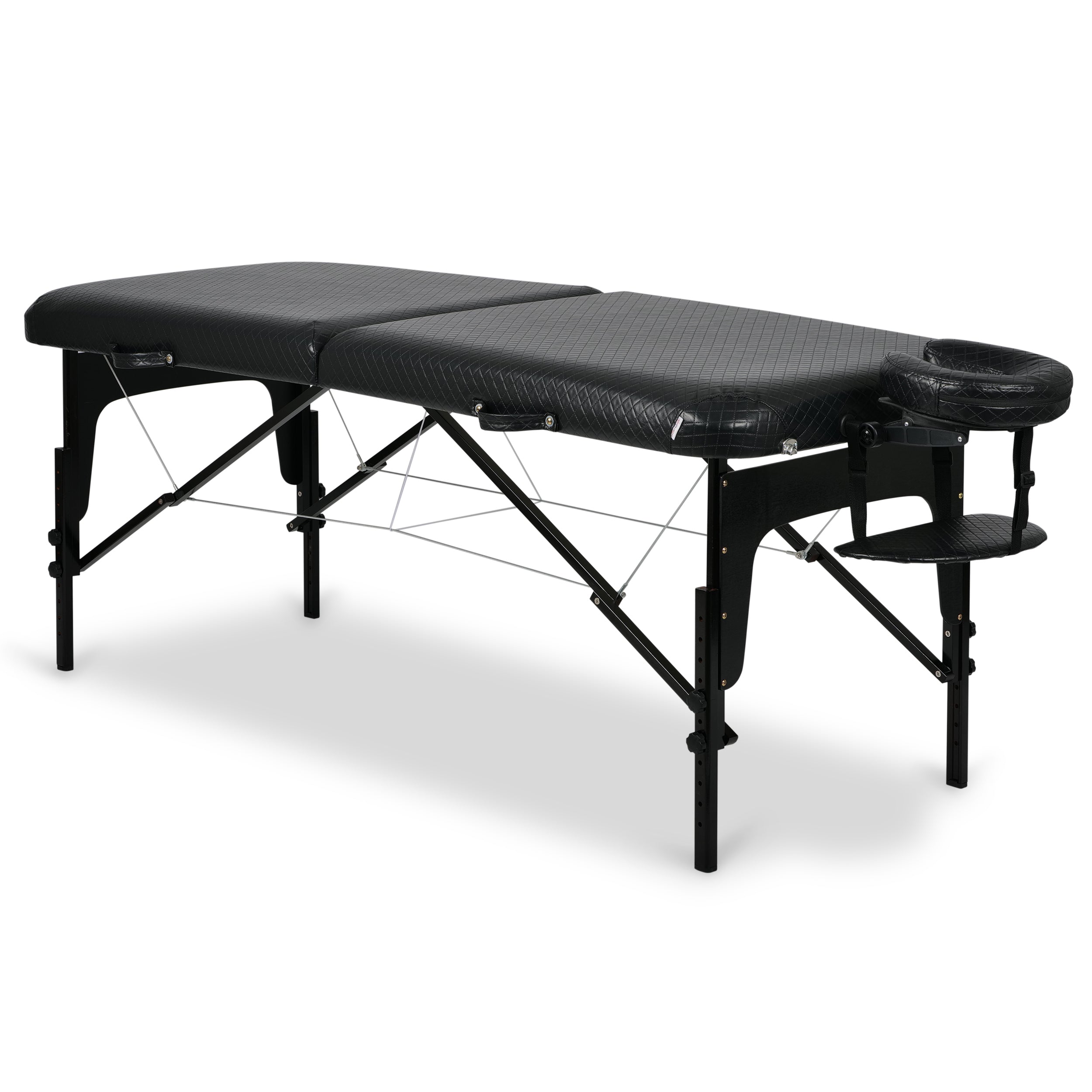 Nešiojamas kosmetologinis ir masažo gultas Estetic Black Comfy Base K515, juodas – AVENO LIFE