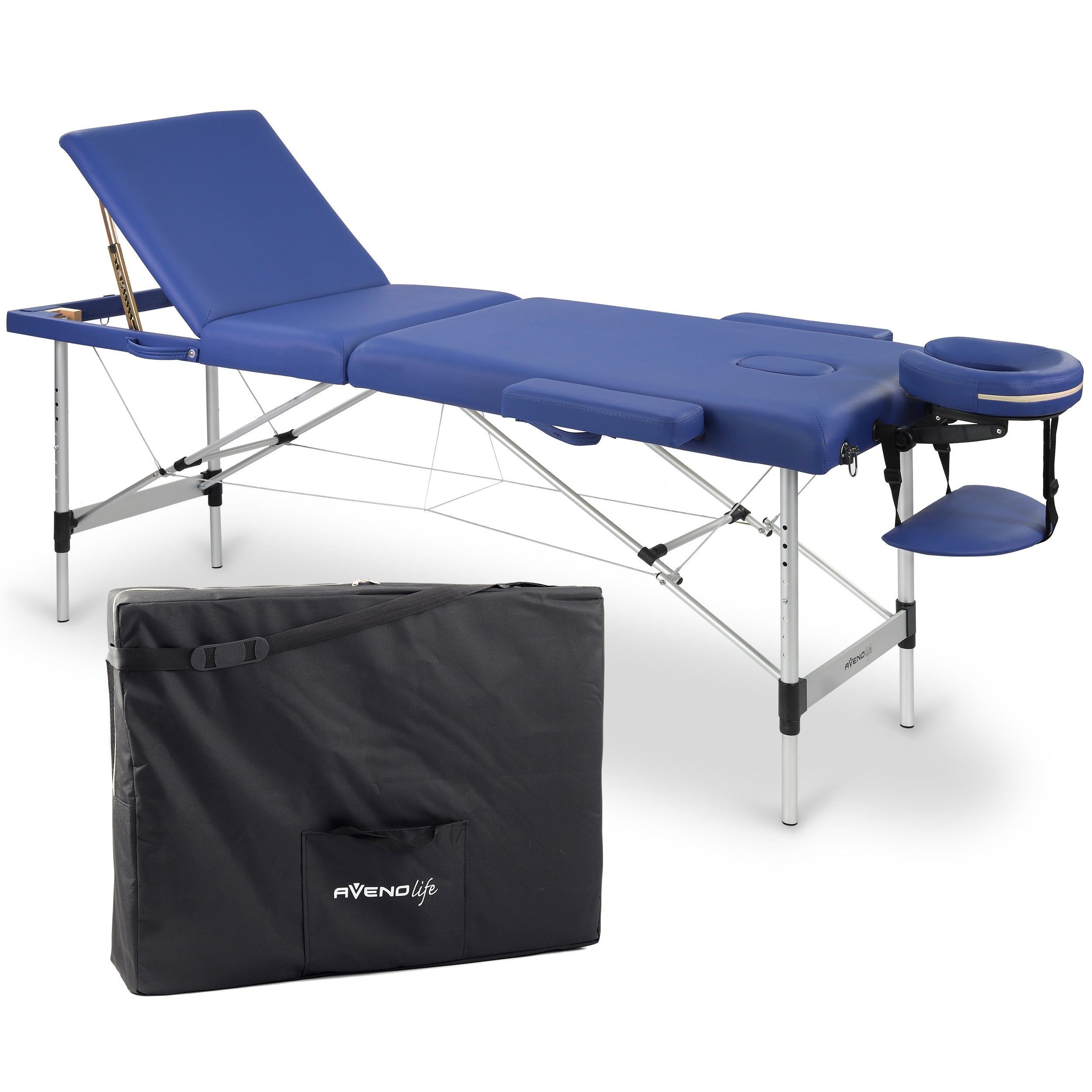 Nešiojamas masažo stalas „Aveno Life Adele 60 Comfy Base K512“ – mėlynas